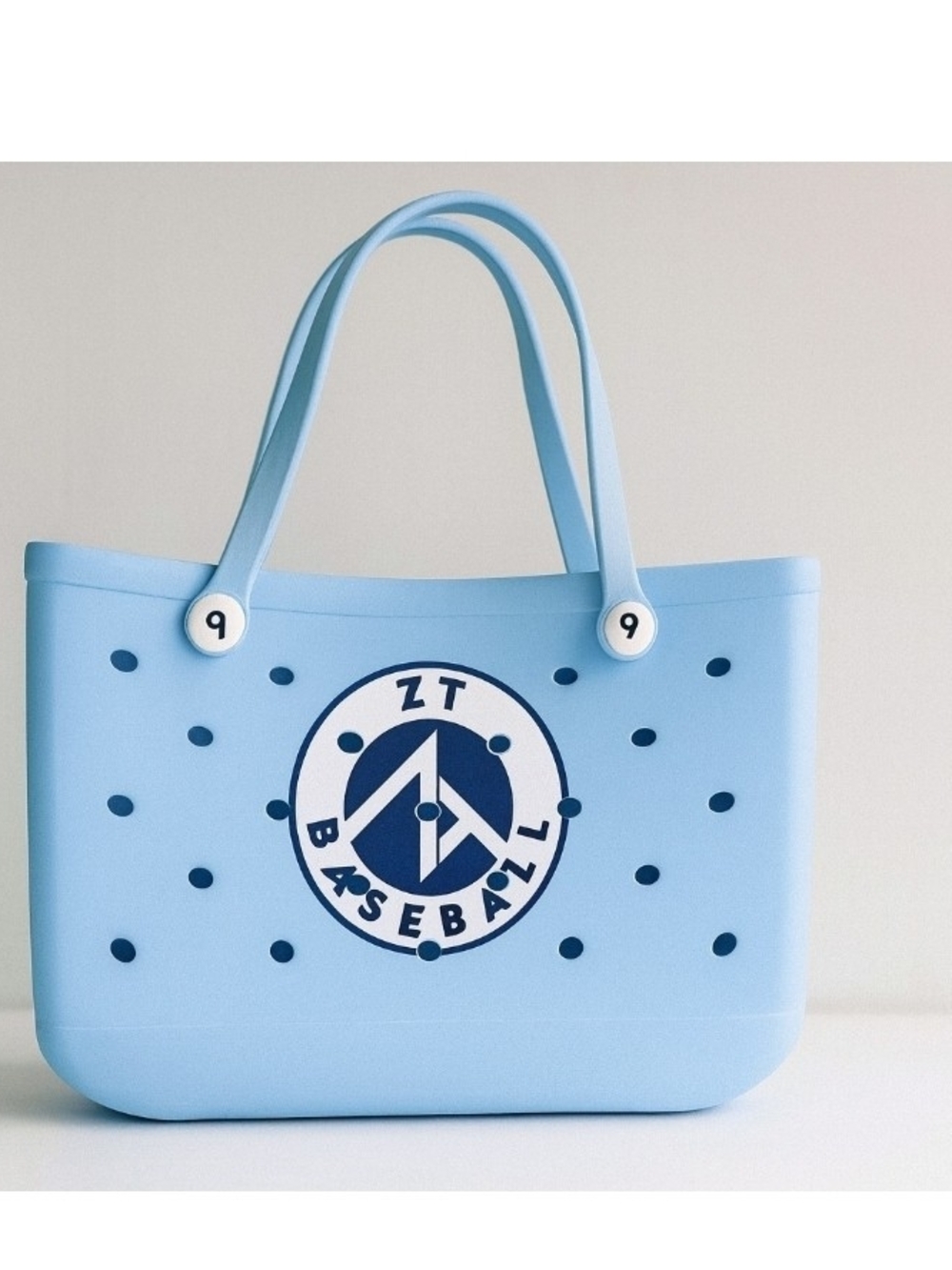 Light Blue Baseball Logo Tote Bag